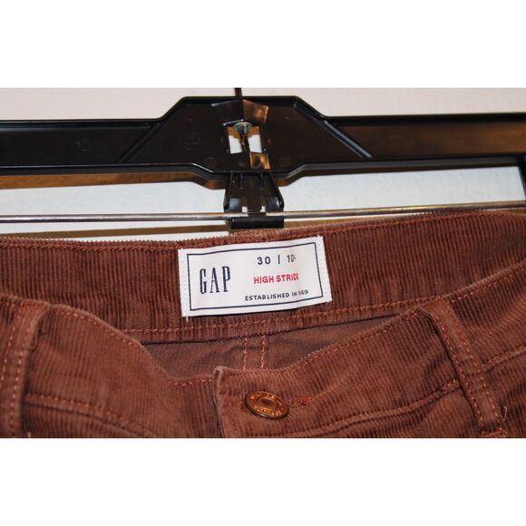 Gap High Rise Corduroy Stride Wide-Leg Pants brown button fly size 30/10 - Picture 11 of 11